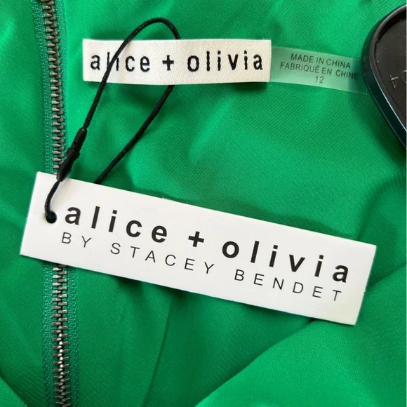 NWT Alice + Olivia Harmony Draped Silk Slip Dress - Picture 8 of 14